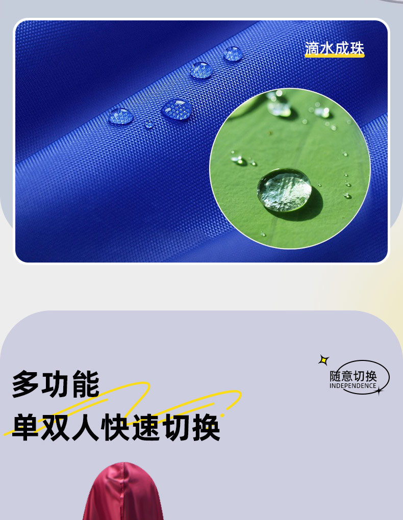 Motorrad-Regenponcho, wasserdicht, Einzel- und Doppelsitz