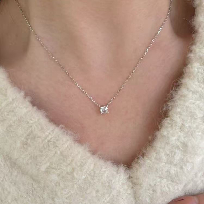 S925 Sterlingsilber Zirkonia-Halskette für Damen