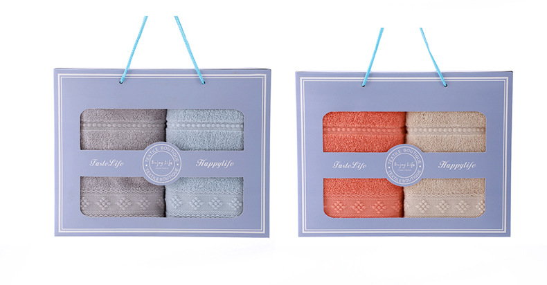 Pure cotton towel set, embroidered, dual pack, corporate gift