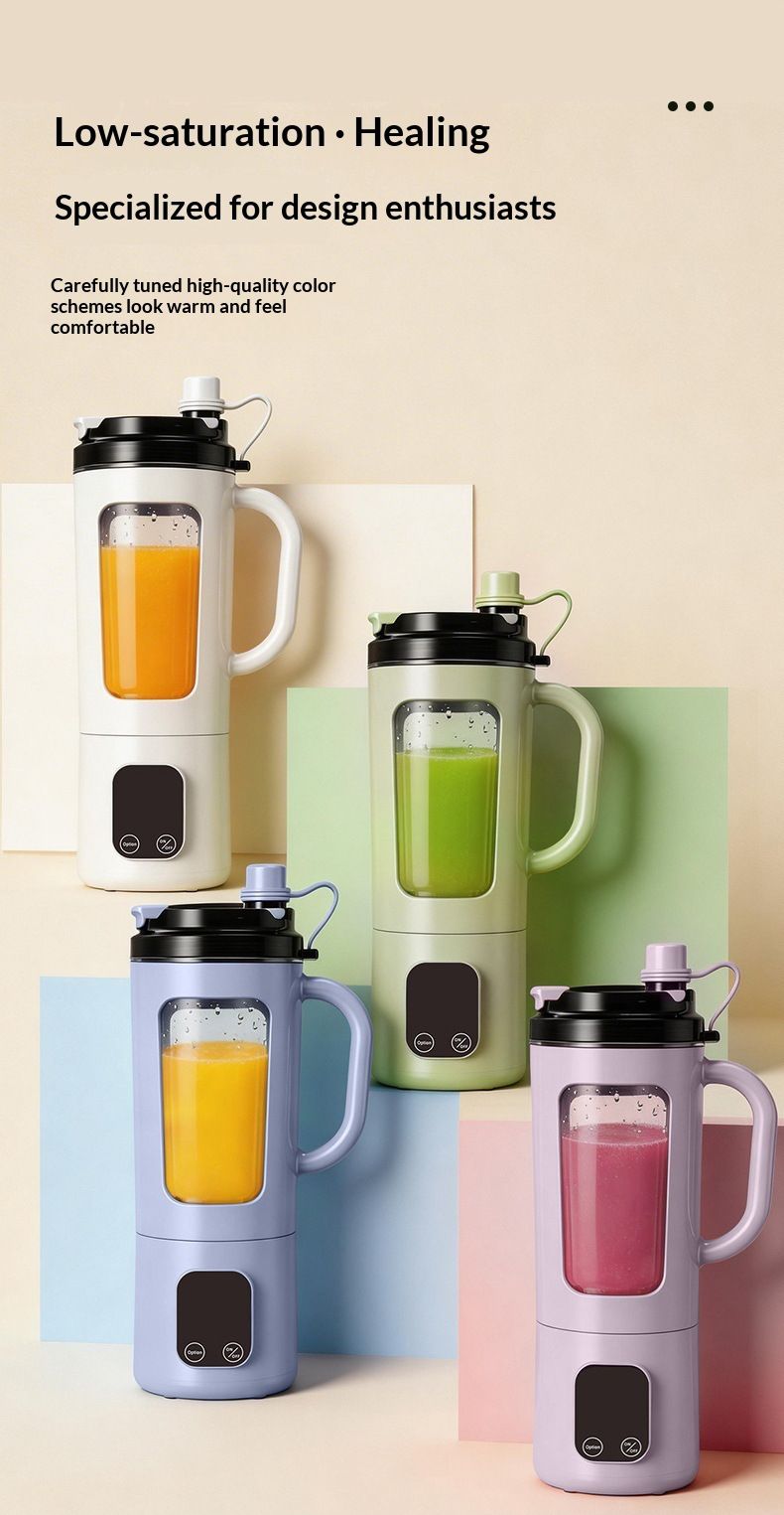 Portable USB rechargeable blender with 8 blades, touch screen, ice crushing function