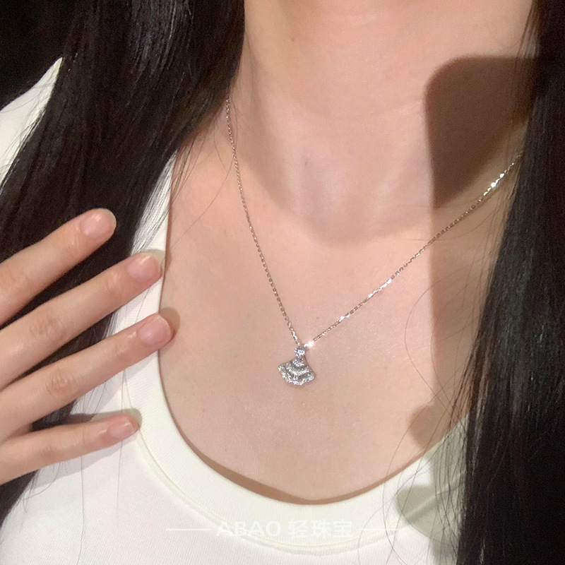 Princess skirt necklace, hollow design, collarbone chain