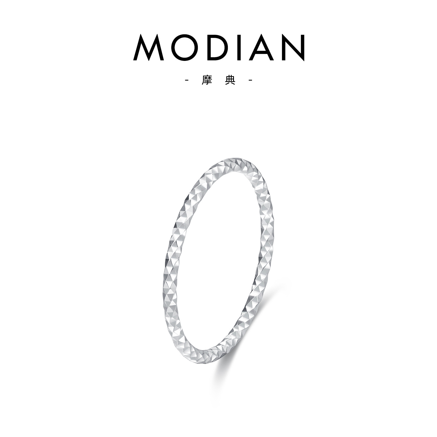 MODIAN S925 gümüş çiçek motifli ince halka