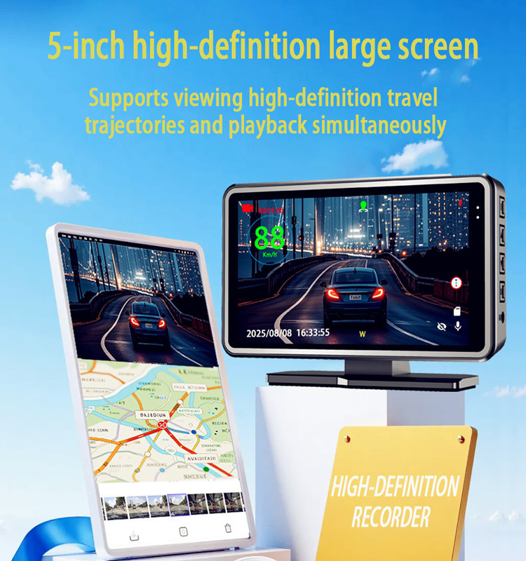 5-Zoll-HD-Dashcam, HUD-Head-up-Display 2-in-1