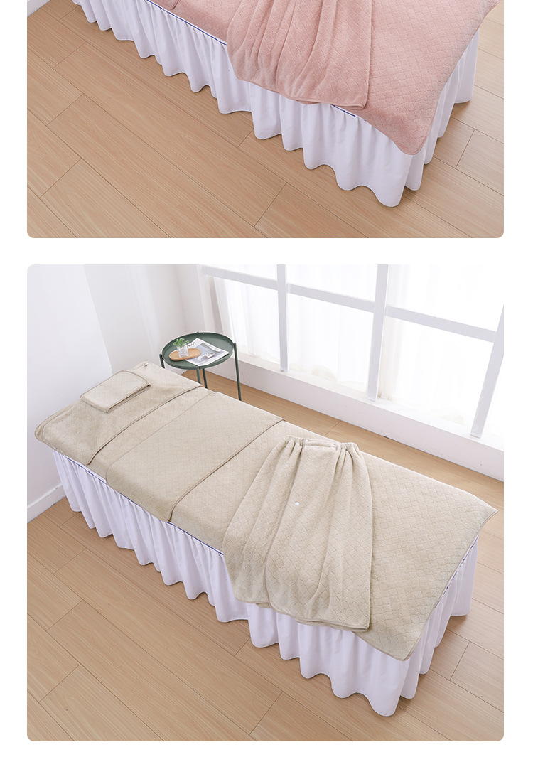 Beauty Salon Towel Coral Fleece with Laser Engraving and Embroidered Logo