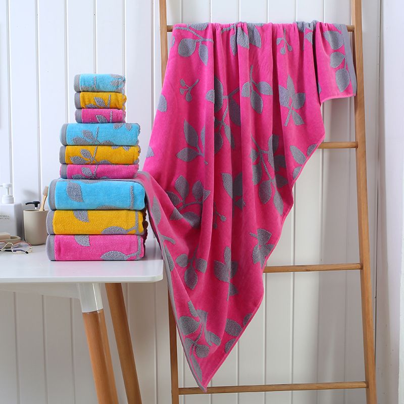 Baumwoll-Handtuch-Set, saugfähig, 3 Farben wählbar