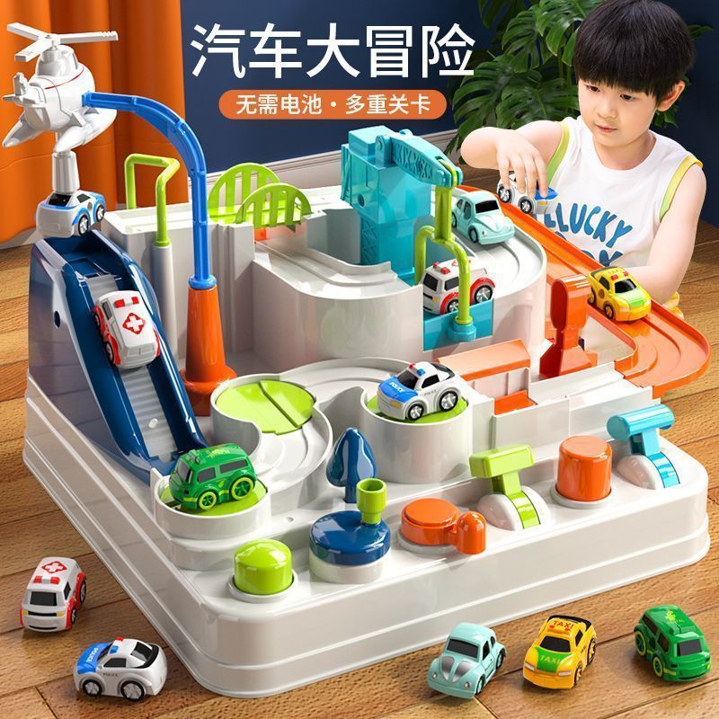 Children's car adventure track toy for ages 3-4