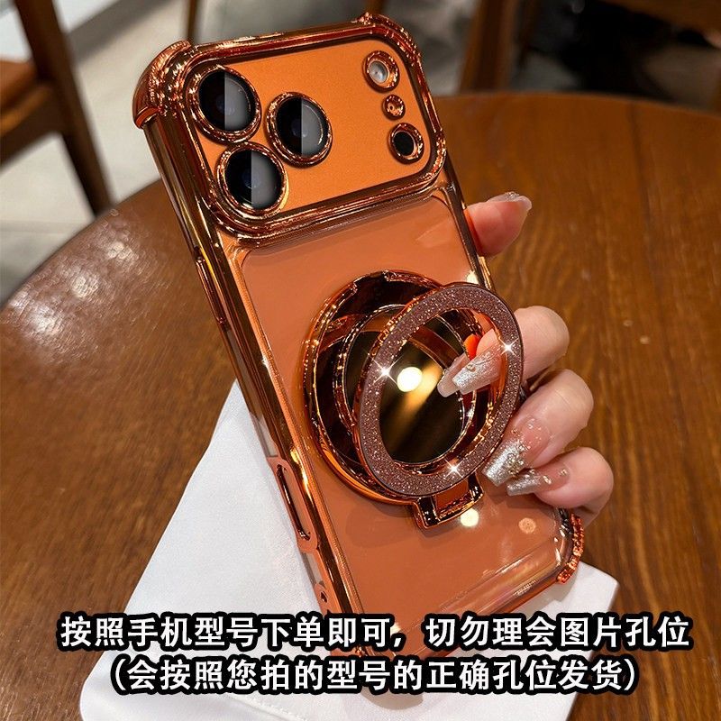 iPhone 17/14 telefon kılıfı, verchromt, manyetik stand