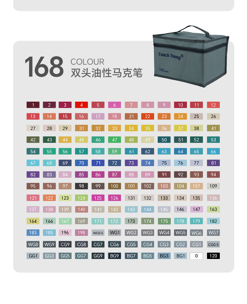 Dual-end marker pen set 100 colors quick-dry water-based