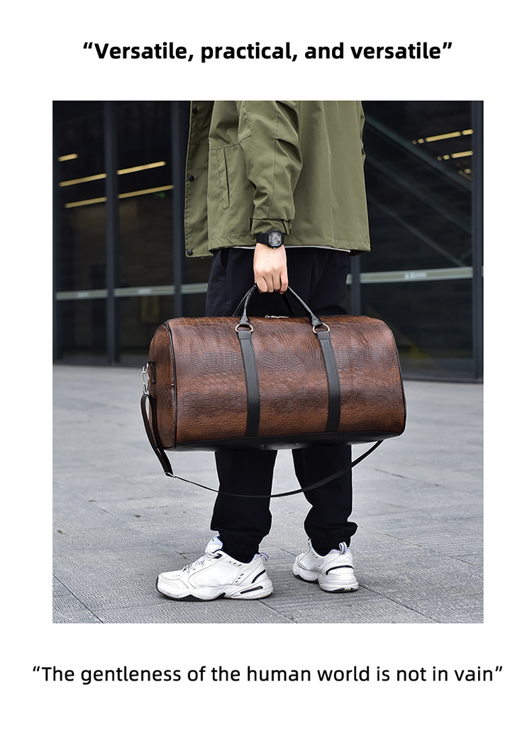 Men's travel bag, crocodile pattern, outdoor sports