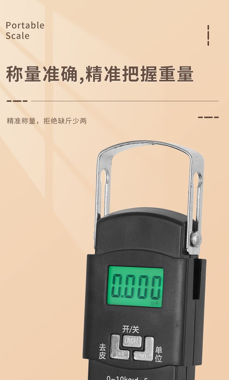 跨境高精度手提电子秤家用小型便携式弹簧秤迷你行李挂钩手拉挂称