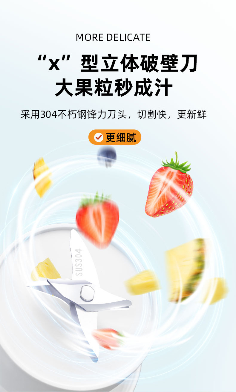 Portable rechargeable juice maker, multifunctional, mini cup