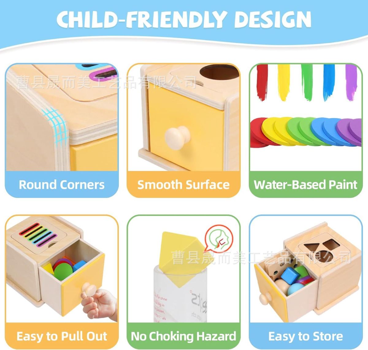 Wooden Montessori 2-in-1 Intelligence Box, Ball Drop Toy