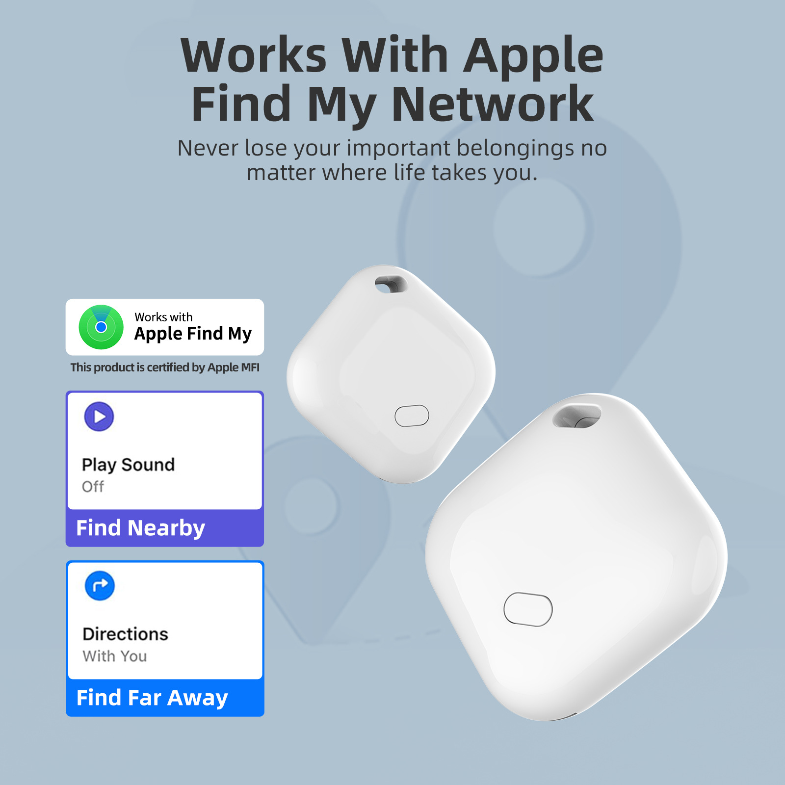 Apple AirTag izleyici, cüzdan ve anahtar için
