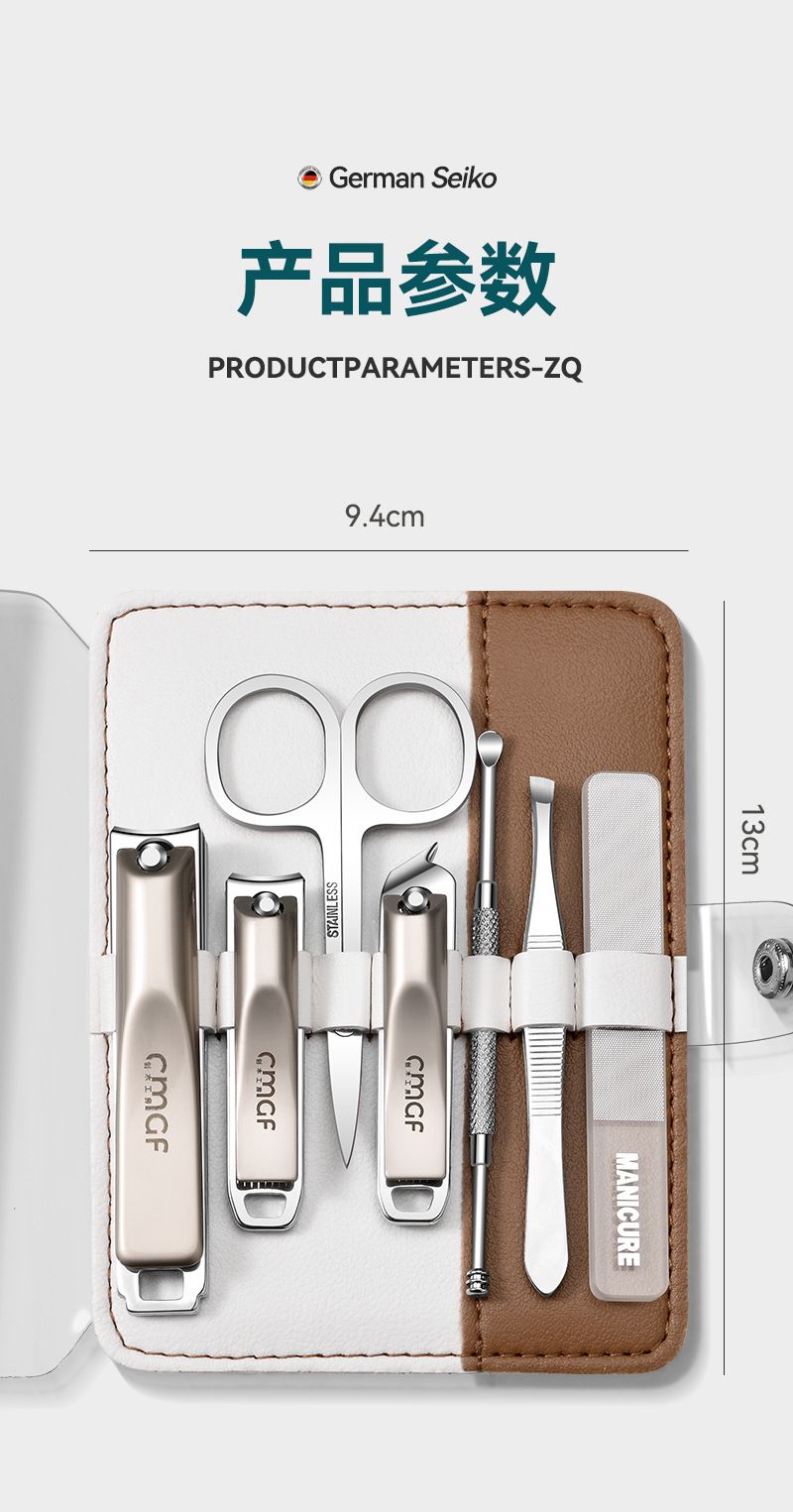 Nagelknipser Set, Doppeldesign, schräger Schnitt, Ohrlöffel