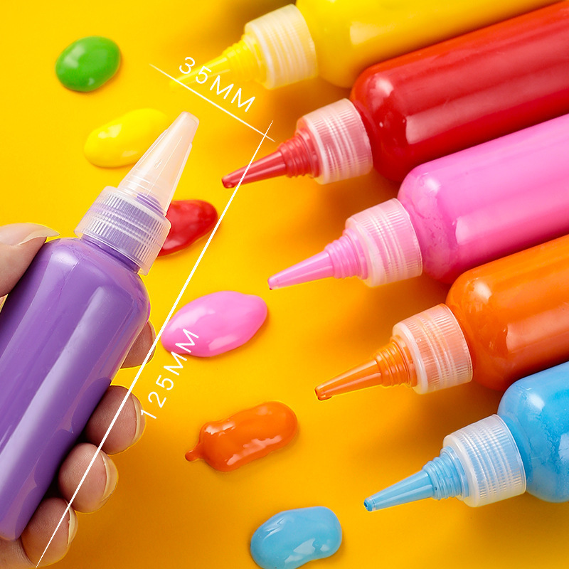 Suluboya boya 60 ml anaokulu yıkanabilir parmak boyama çocuklar diy boyama grafiti 12 renk guaj boya toplu