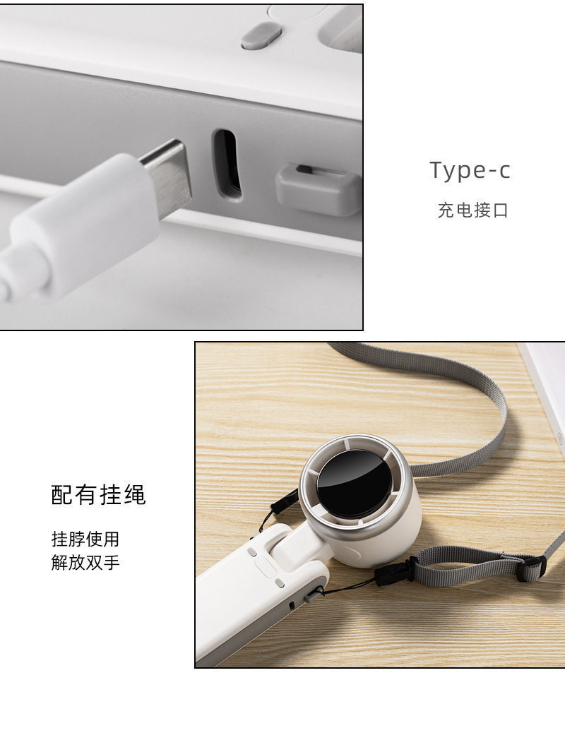 N607 USB şarjlı el fanı, dijital ekranlı, katlanabilir