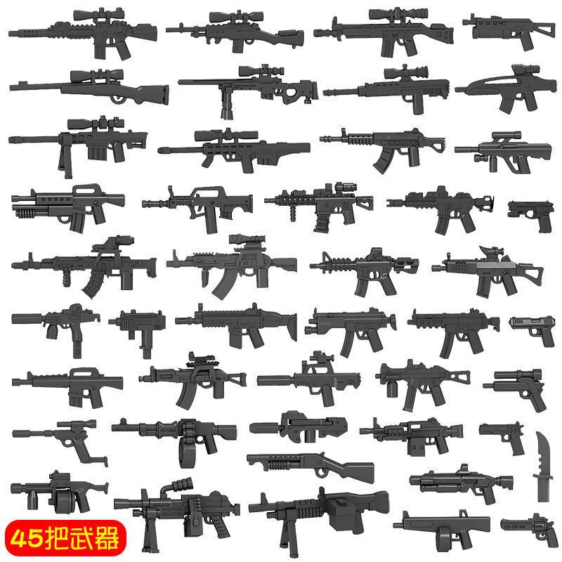 LEGO uyumlu Gatling silah minifigür askeri set