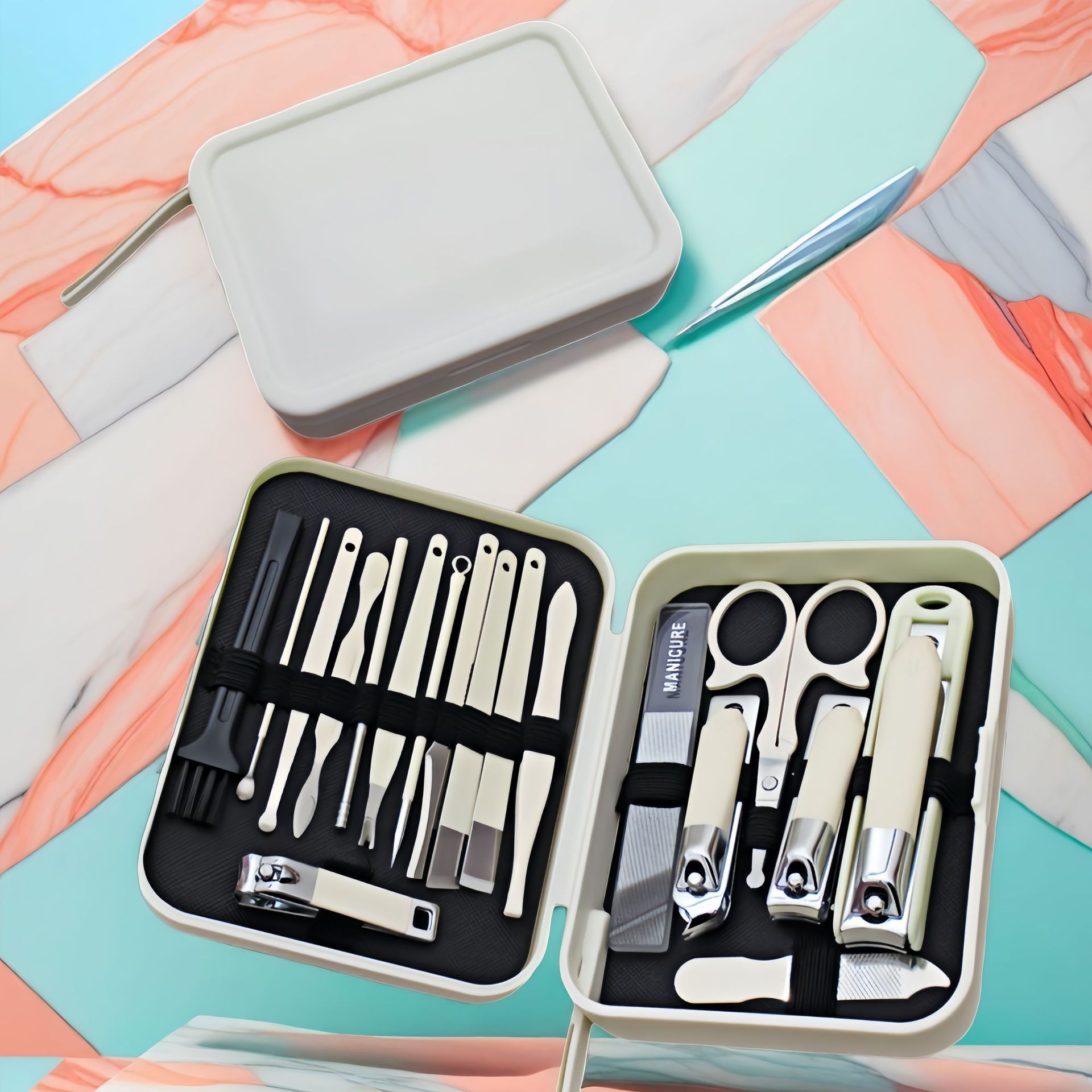 Nagelpflege-Set, 18-teilig, Matcha-Grün