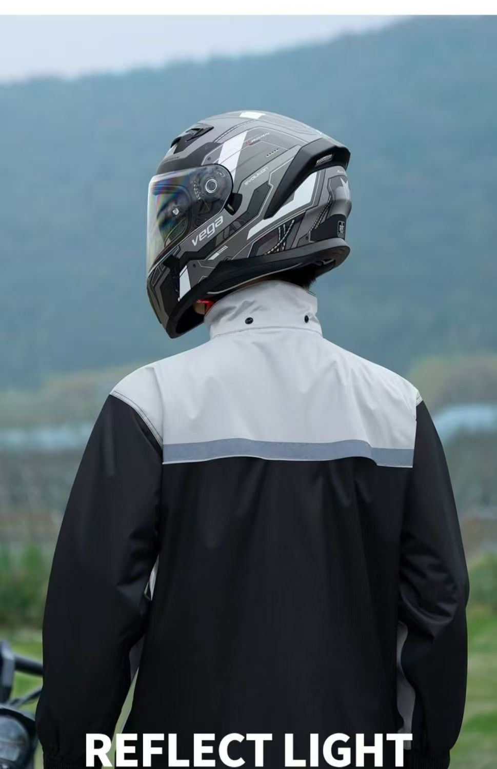 Motorcycle raincoat full body two-piece rider rain suit