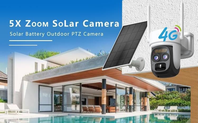 Solar-PTZ-Kamera, 4G, Außenbereich, Zoom