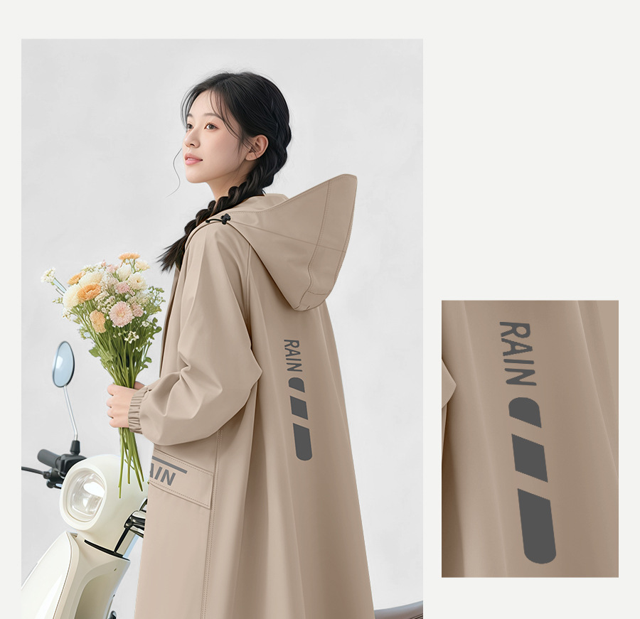 Zhengyu Langversion Regenjacke Ganzkörper mit Ärmeln