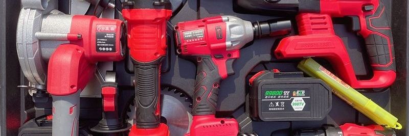 Kabelloses Lithium-Elektrowerkzeugsset: Bohrer, Hammer, Winkelschleifer, Säge