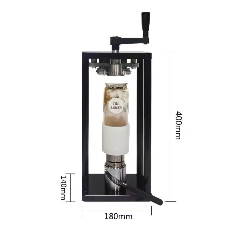 Manual hand-crank can sealer, beverage and tea cup sealing
