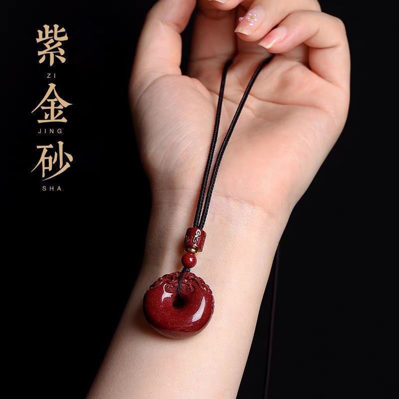 Cinnabar Pixiu pendant high-content crystal purple gold