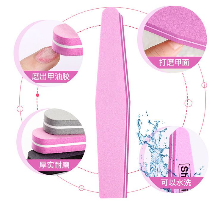 Nail polishing kit, sponge files and buffer strips