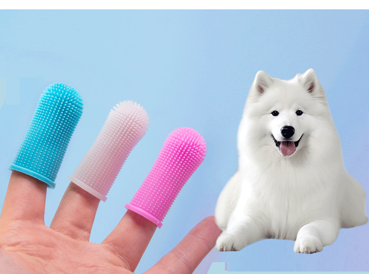 Evcil hayvan ağız temizliği parmak fırçası, kedi ve köpek, diş taşı temizleme