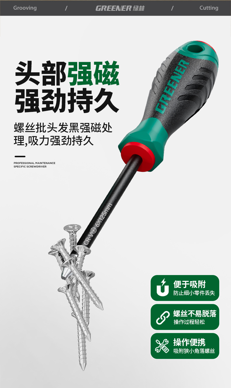Screwdriver set, Phillips and flat head, high hardness