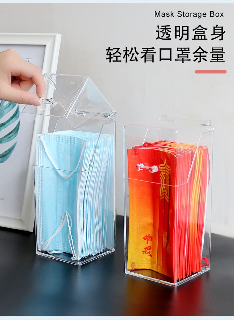 Transparente Maskenlagerbox großes Volumen