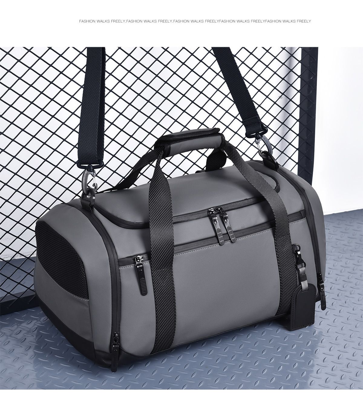 Travel bag with dry and wet shoe compartments, large capacity