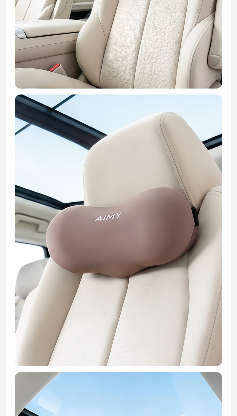 Memory foam car neck pillow with cervical support