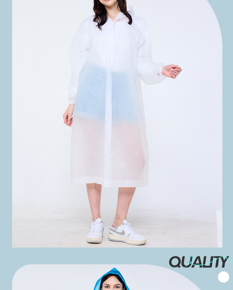 EVA raincoat, adult heavy-duty, portable, full-body protection