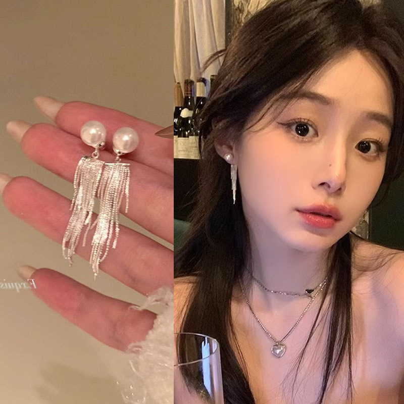 Koreanische Zirkon-Schleifenohrringe für Frauen, leicht luxuriös