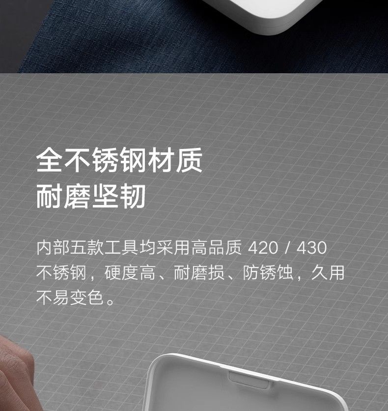 Xiaomi tırnak bakım seti, paslanmaz çelik, 5 parça