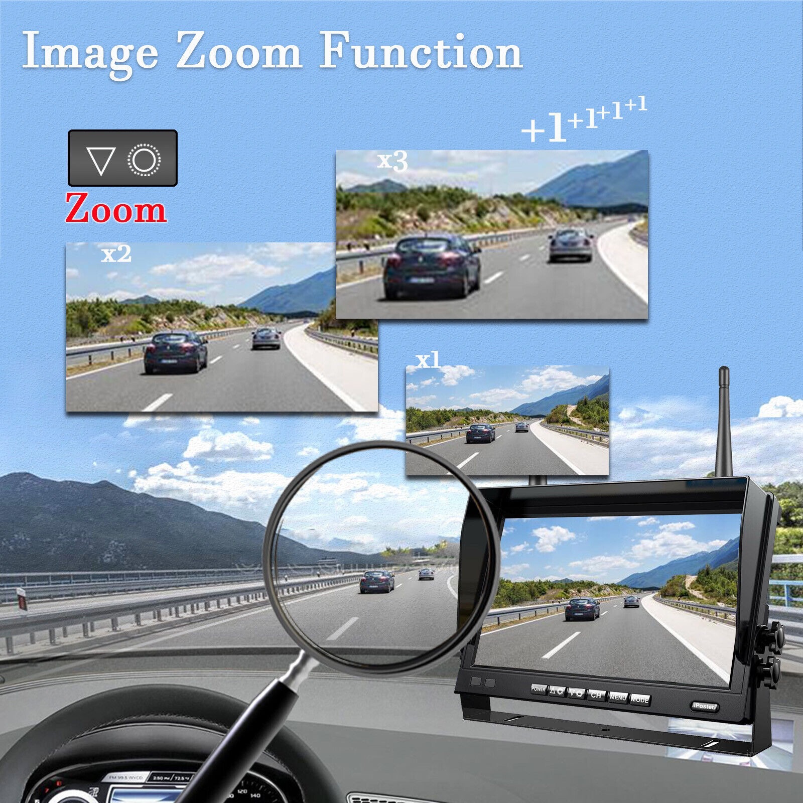 1080P car backup camera DVR wireless system