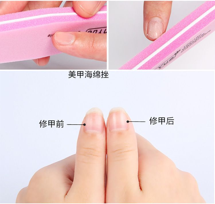 Nail polishing kit, sponge files and buffer strips