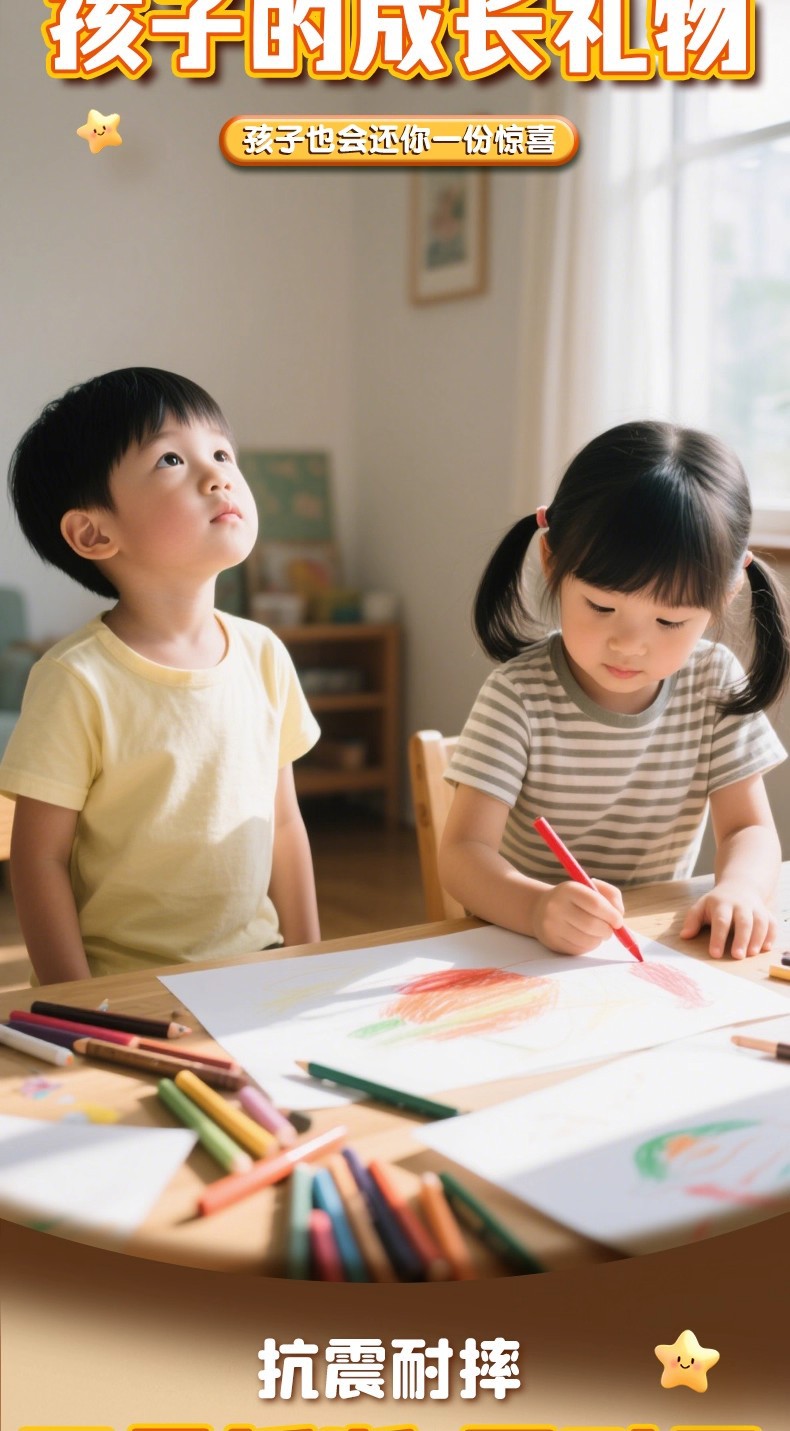 Oil pastel set, hexagonal, child-safe, 12 colors