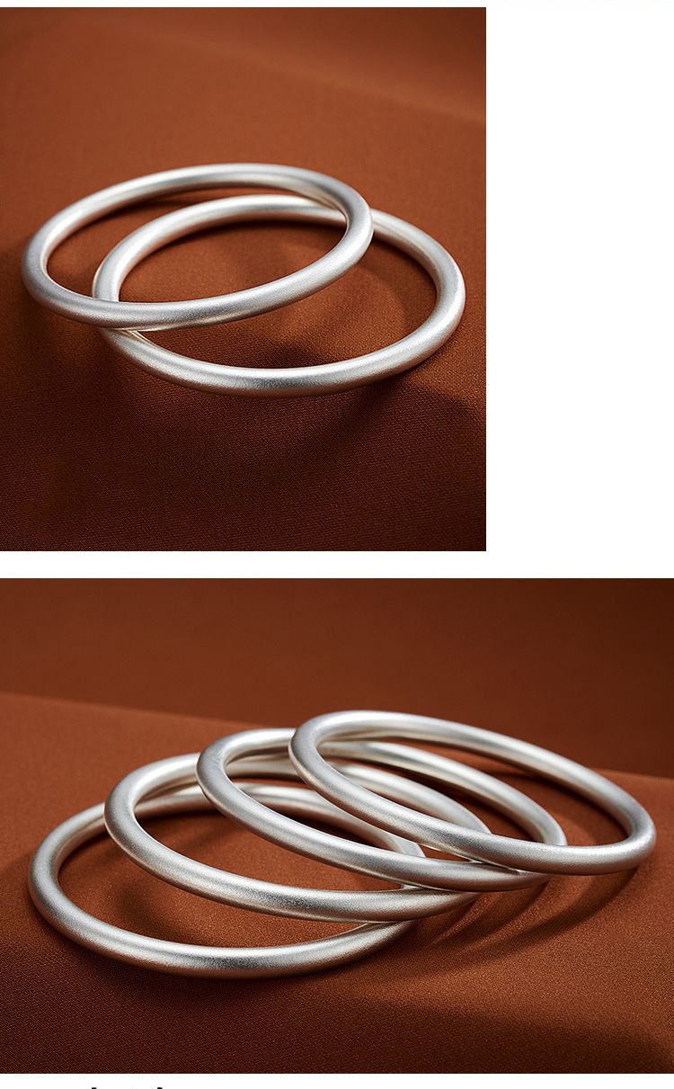 Mattiertes versilbertes Armband, sandgestrahlt, für Damen