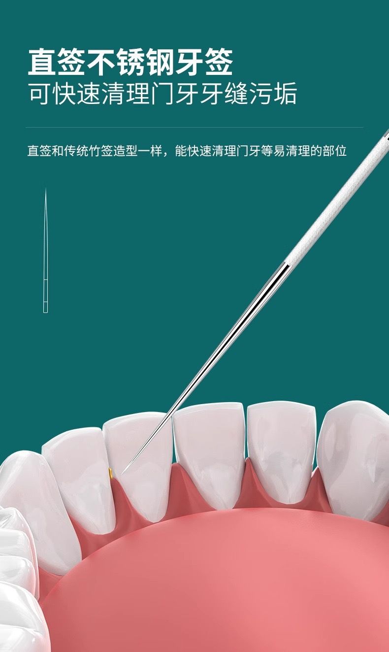 不锈钢牙签套装口腔牙齿清洁工具便携收纳剔牙器口腔护理牙线牙针