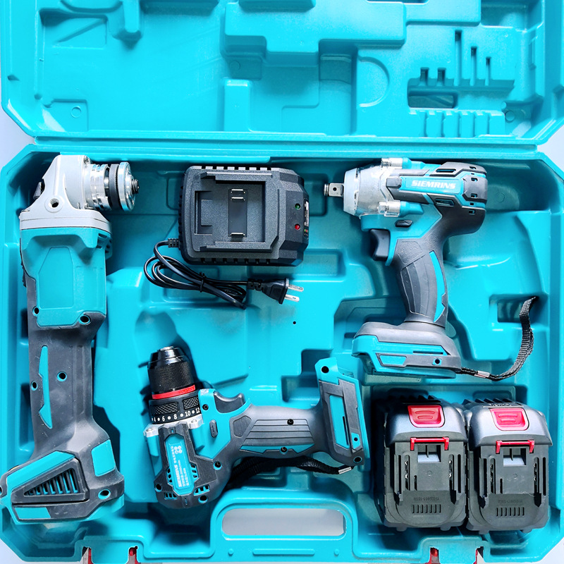 Rechargeable lithium-ion power tool set, hammer and grinder