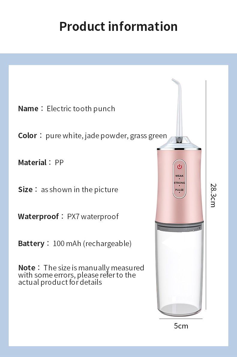 Electric teeth cleaner, portable oral irrigator