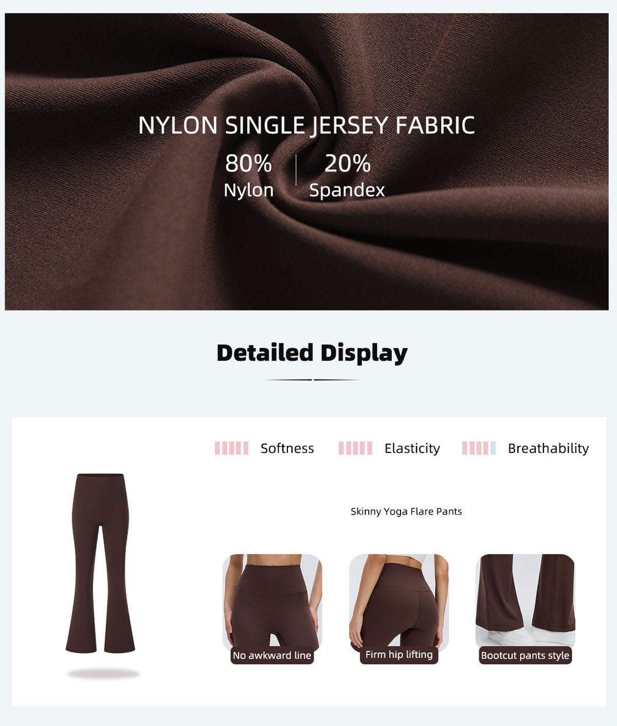 Yüksek bel yoga taytı kadın şeftali kaldırma flare pantalonu D26017