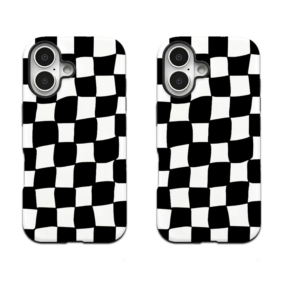 iPhone 16 Pro Max kılıfı, satranç tahtası desen, 2 in 1, manyetik