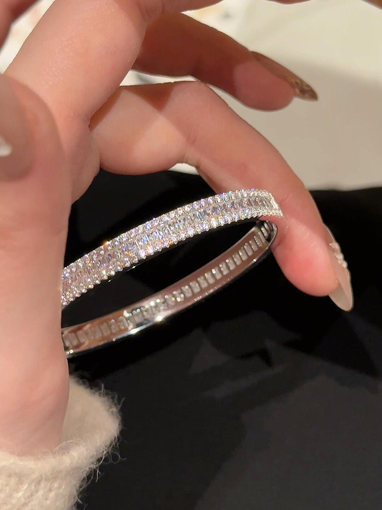 Französisch Retro-Stil Zirkon-Spangen-Armband leichte Luxus-Schmuck