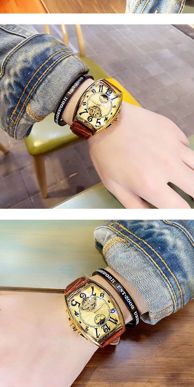 Men's Mechanical Watch Waterproof Barrel Type