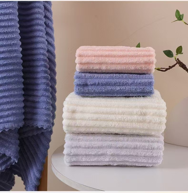 Three-piece towel set candy stripe premium gift box