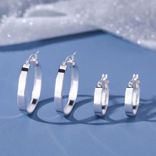 S925 silver diamond brushed earrings